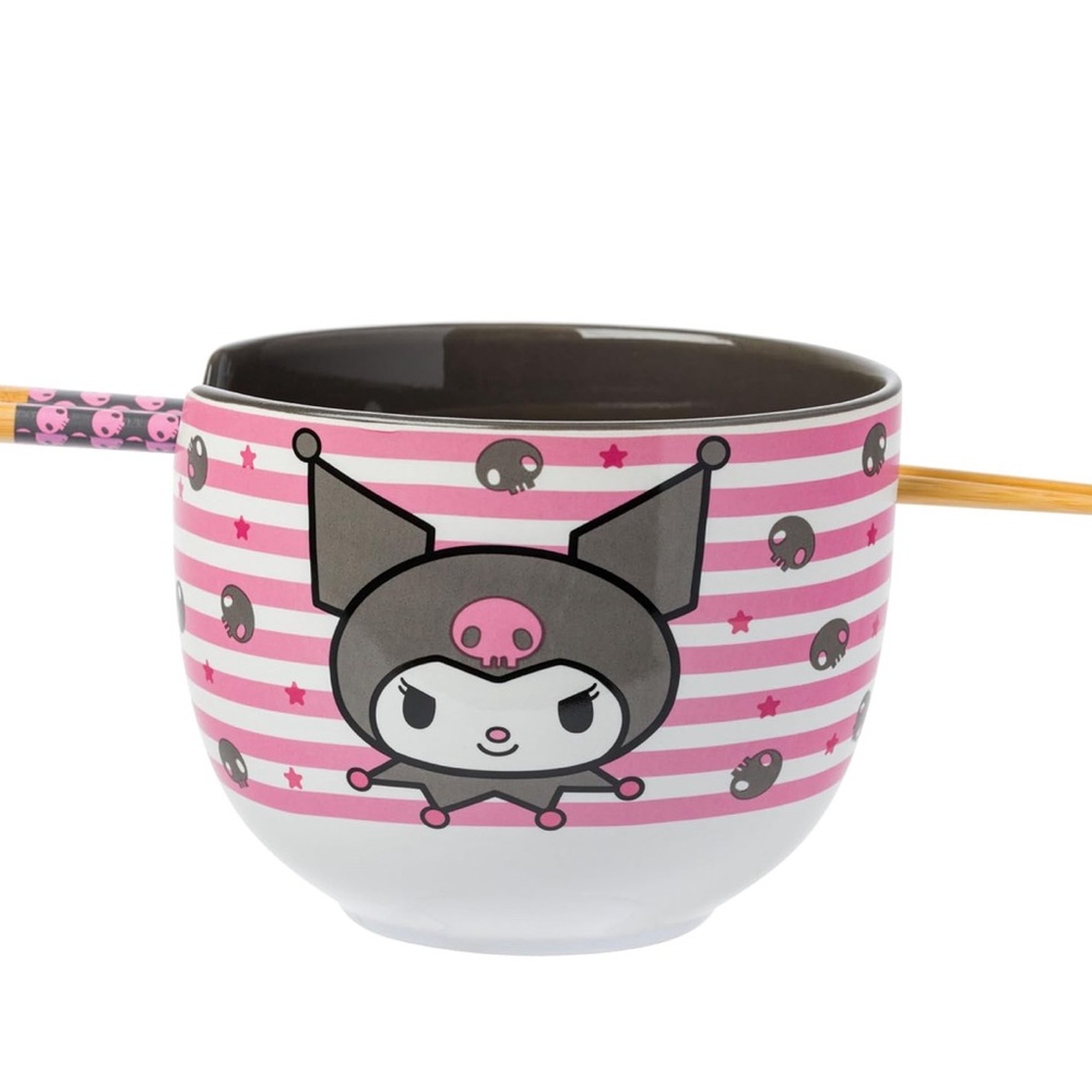 Hello Kitty and Friends Kuromi Skulls and Stars Ceramic Ramen Noodle Rice Bowl